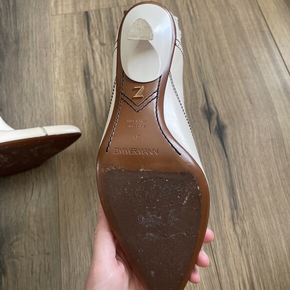 ZIMMERMANN Ivo Ruffle Patchwork Leather Canvas Ankle Boots Size 40 Made in Italy - Picture 4 of 12